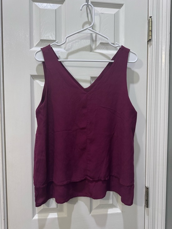 LOFT Tops - LOFT Plum V-Neck Double-Layer Camisole